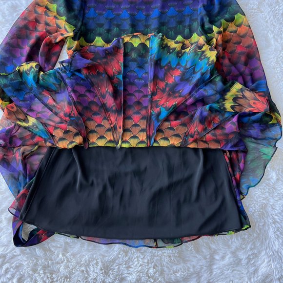 ALICE & OLIVIA Rainbow Ombre Ruffle Dress - Picture 15 of 15